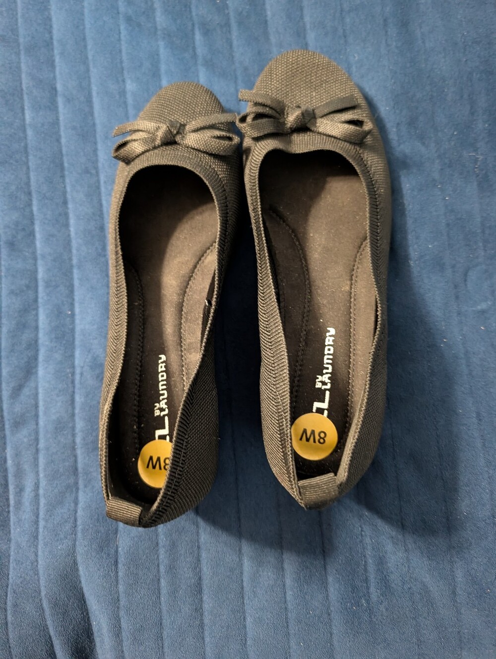 CL by Laundry Black Ballet Flats with Bow Accent - Picture 6 of 7